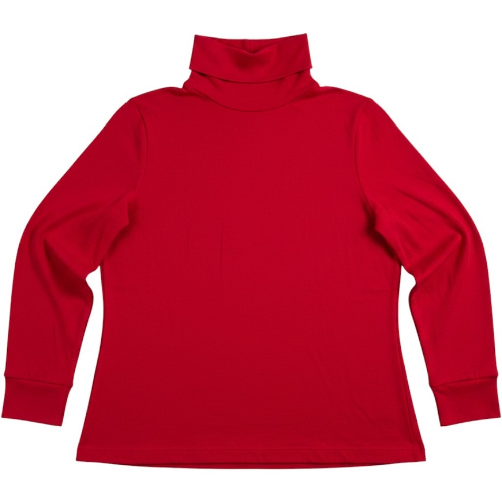 Vintage Sears Perma-Prest Red Turtleneck Top 100% Cotton Long Sleeve Womens
